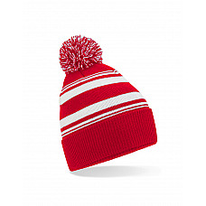 Classic Red/White Striped Fan Beanie