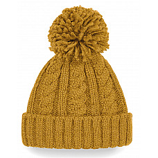 Mustard Cable Knit Melange Beanie