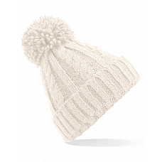 Oatmeal Cable Knit Melange Beanie