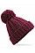 Burgundy Cable Knit Melange Beanie