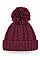 Burgundy Cable Knit Melange Beanie