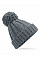 Light Grey Cable Knit Melange Beanie