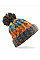 Retro Blues Corkscrew Pom Pom Beanie