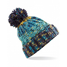 Marine Splash Corkscrew Pom Pom Beanie