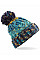 Marine Splash Corkscrew Pom Pom Beanie