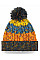 Retro Blues Junior Corkscrew Pom Pom Beanie