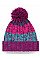 Winter Berries Junior Corkscrew Pom Pom Beanie