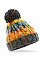 Retro Blues Junior Corkscrew Pom Pom Beanie