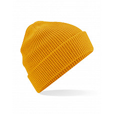 Mustard Organic Cotton Waffle Beanie