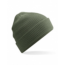 Olive Green Organic Cotton Waffle Beanie