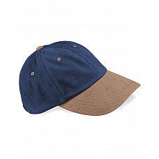 French Navy/ Taupe Low Profile Heavy Brushed Cotton Cap