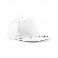 White 5 panel Snapback Rapper Cap