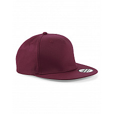 Burgundy 5 panel Snapback Rapper Cap