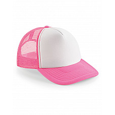 Flourescent Pink/ White Vintage Snapback Trucker