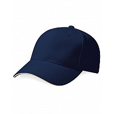 French Navy/Stone Pro-Style Heavy Brushed Cotton Cap