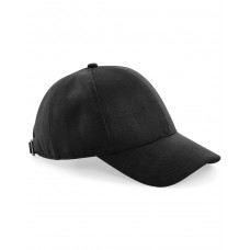 Black Faux Suede 6 Panel Cap