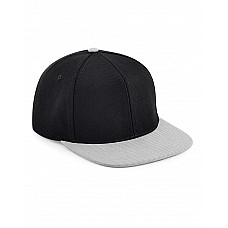 Black/ Grey Original Flat Peak 6 Panel Snapback