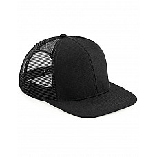 Black/Black Original Flat Peak 6 Panel Trucker