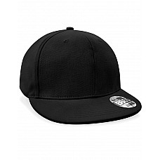 Black Pro-Stretch Flat Peak Cap