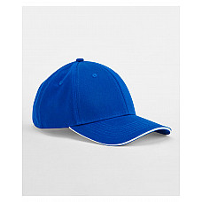 Bright Royal/White EarthAware® Classic Organic Cotton 6 Panel Cap - Sandwich Peak