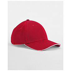 Classic Red/White EarthAware® Classic Organic Cotton 6 Panel Cap - Sandwich Peak