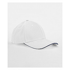 White/French Navy EarthAware® Classic Organic Cotton 6 Panel Cap - Sandwich Peak