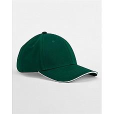 Bottle Green/ White EarthAware® Classic Organic Cotton 6 Panel Cap - Sandwich Peak