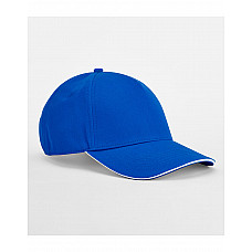 Bright Royal/White EarthAware® Classic Organic Cotton 5 Panel Cap - Sandwich Peak