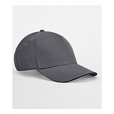 Graphite Grey/Black EarthAware® Classic Organic Cotton 5 Panel Cap - Sandwich Peak