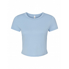 Solid Baby Blue Blend Women's Micro Rib Baby Tee