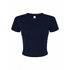 Solid Navy Blend Women's Micro Rib Baby Tee