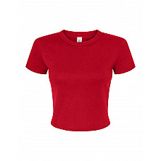 Solid Red Blend Women's Micro Rib Baby Tee