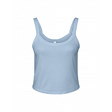 Solid Baby Blue Blend Women's Micro Rib Strap Tank