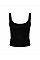 Solid Black Blend Women's Micro Rib Strap Tank