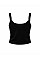 Solid Black Blend Women's Micro Rib Strap Tank