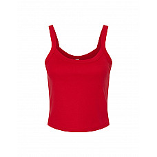 Solid Red Blend Women's Micro Rib Strap Tank