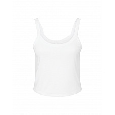 Solid White Blend Women's Micro Rib Strap Tank