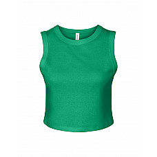 Solid Kelly Blend Women's Micro Rib Muscle Crop Tank