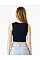 Solid Navy Blend Women's Micro Rib Muscle Crop Tank