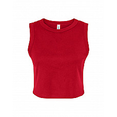 Solid Red Blend Women's Micro Rib Muscle Crop Tank