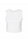 Solid White Blend Women's Micro Rib Muscle Crop Tank