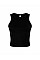 Solid Black Blend Women's Micro Rib Racer Tank