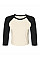 Natural/Black Women's Micro Rib 3/4 Raglan Tee