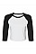 White/Black Women's Micro Rib 3/4 Raglan Tee