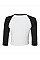 White/Black Women's Micro Rib 3/4 Raglan Tee