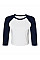 White/Navy Women's Micro Rib 3/4 Raglan Tee