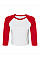 White/Red Women's Micro Rib 3/4 Raglan Tee