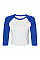 White/True Royal Women's Micro Rib 3/4 Raglan Tee