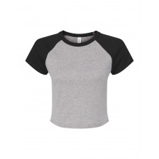 Athletic Heather/Black Women's Micro Rib Raglan Baby Tee