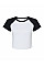 White/Black Women's Micro Rib Raglan Baby Tee